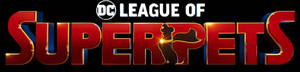DC League of Super Pets 電影標題標誌，S內有發光的狗。