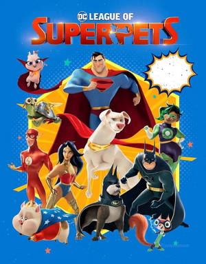 DC League of Super Pets 動畫電影海報，包含超級寵物英雄和人類。 — 湯姆與傑利卡通 壁紙