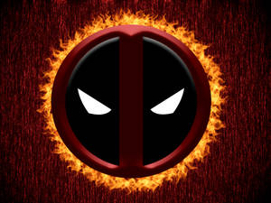 Deadpool 標誌在深紅色背景上被火焰吞噬。 — 鬼滅之刃 4K 壁紙
