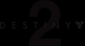 黑色背景上的灰階 Destiny 2 標誌 — 遊戲玩家標誌 壁紙