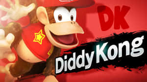 Diddy Kong 穿著紅色衣服和帽子，帶著燦爛笑容揮手。 — 迪士尼角色 壁紙