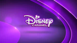 Disney Channel 標誌，在紫色抽象背景上帶有發光的白色文字。 — 迪士尼城堡 壁紙
