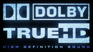 Dolby TrueHD 高解析度音效標誌，以發光藍色像素呈現。 — Off white 標誌 壁紙