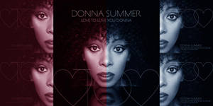 Donna Summer 專輯封面，分割的臉孔和心形輪廓。 — 復古 壁紙