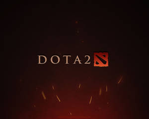 深紅色背景上帶有發光火花的 Dota 2 標誌。 — 電玩遊戲 GIF 壁紙