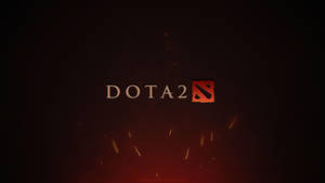 Dota 2 標誌在深紅色背景上帶有發光的火花 — 遊戲玩家標誌 壁紙