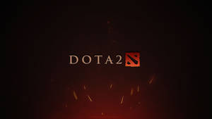深紅色背景上帶有發光火花的 Dota 2 標誌 — Dota 2 4K 壁紙