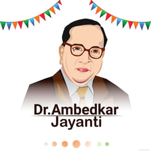 Dr Ambedkar 的肖像，帶有節日旗幟和「Dr Ambedkar Jayanti」文字。 — iPad Pro 11 壁紙