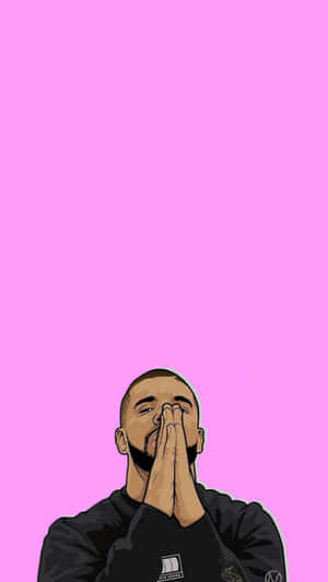 Drake 在粉紅色背景前合十祈禱。 — 最佳桌面 壁紙