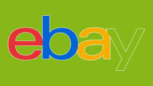 在綠色背景上帶有彩色字母的 eBay 標誌。 — eBay 壁紙