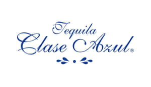 Tequila Clase Azul 品牌標誌，藍色草書字體帶裝飾元素。 — 品牌 壁紙