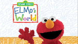 Elmo 在他的節目標題前帶著開心的表情揮手。 — 標誌 壁紙