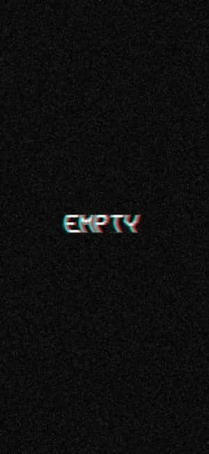 在黑色背景上以紅色和青色顯示 EMPTY 的故障效果文字。 — iPhone 16 壁紙