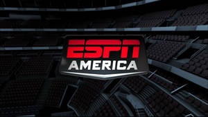 ESPN America 標誌居中位於黑暗競技場中一排排空曠體育場座位的上方。