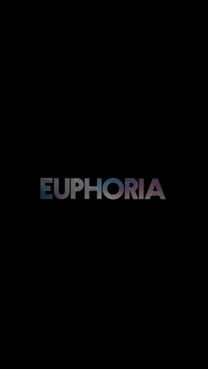 黑色背景上色彩繽紛的條紋字母「EUPHORIA」。 — Off white 標誌 壁紙