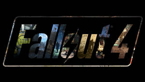 Fallout 4 遊戲標誌，字母內有廢墟建築和荒地的場景。 — 可愛萬聖節桌面 壁紙