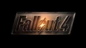 深色背景上帶有發光閃電的 Fallout 4 遊戲標誌 — 異塵餘生4 壁紙