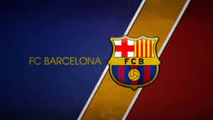 FC Barcelona 足球隊標誌位於藍、黃、紅對角背景上。 — 巴塞隆納 壁紙