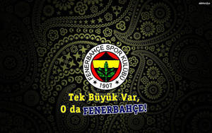 Fenerbahçe Spor Kulübü 標誌及標語在華麗的金色背景上。 — 土克斯與凱科斯群島 壁紙