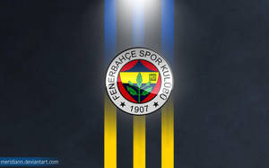 Fenerbahçe Spor Kulübü 標誌在深色背景上帶有黃色和藍色光條。 — 魯路修·蘭佩洛奇 壁紙