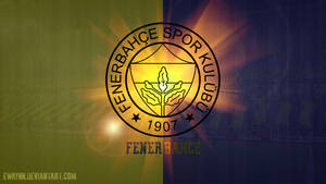 Fenerbahçe Spor Kulübü 標誌，帶有球場背景和陽光爆發效果。 — 魯路修·蘭佩洛奇 壁紙
