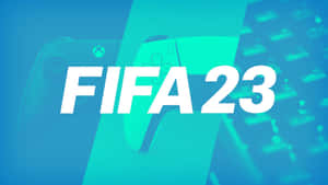 FIFA 23 電子遊戲標題，背景有控制器和鍵盤。 — FIFA 世界盃 壁紙