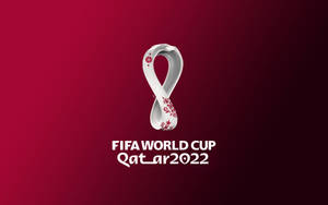 紅色漸變背景上的FIFA世界盃卡達2022官方標誌 — 卡達 壁紙