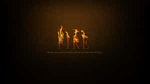 深色背景上帶有火焰和勵志語錄的「FIRE」一詞。 — 成功 壁紙