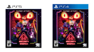 《Five Nights at Freddy's Security Breach》遊戲封面，發光的機械動物和一個受驚的孩子。 — 惡夢佛萊迪 壁紙
