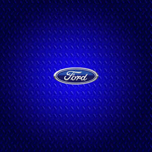 Ford 標誌在藍色鑽石板紋理背景上 — 老福特卡車 壁紙