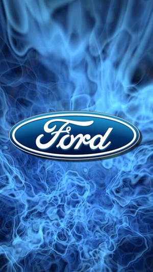 Ford 標誌被動態的藍色火焰包圍。 — 藍色煙霧 壁紙
