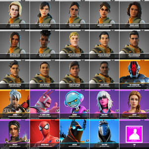 Fortnite 角色選擇畫面，顯示英雄和反派的頭像。 — 要塞英雄 大逃殺 壁紙