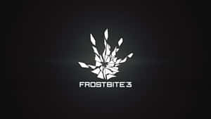 深色背景上帶有碎裂冰晶設計的 Frostbite 3 標誌 — 雪景 GIF 壁紙