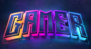 在星空背景下，太空中發光的霓虹「GAMER」文字。 — 遊戲 壁紙