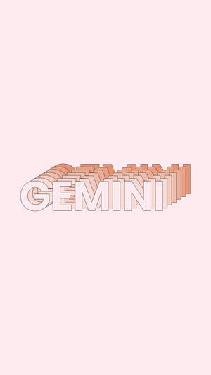 粉彩粉紅和蜜桃色調的極簡 Gemini 文字桌布。 — 天秤座 壁紙