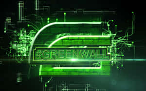 在黑暗背景上帶有數位電路圖案的發光綠色 hashtag greenwall。 — Steam Deck 壁紙