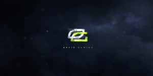 Optic Gaming 標誌在黑暗太空背景上發出綠色和白色光芒。 — 遊戲玩家標誌 壁紙