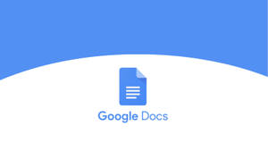 Google Docs 標誌在藍白彎曲背景上。 — 藍白 壁紙