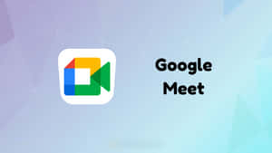Google Meet 應用程式標誌在幾何漸變背景上。