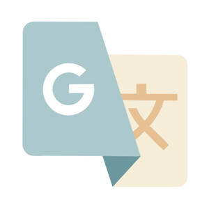 Google Translate 標誌，藍色和米色重疊正方形，顯示 'G' 和中文漢字 '文' — Off white 標誌 壁紙