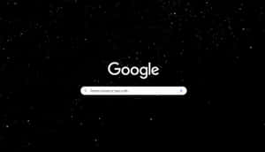 帶有星空背景的 Google 搜尋頁面 — 可愛的機器人 壁紙
