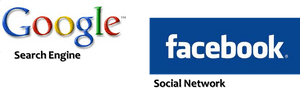 Google 與 Facebook 標誌