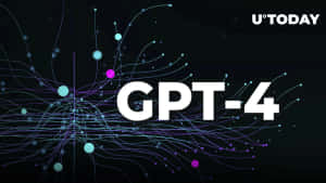 GPT-4 文字在深色背景上帶有發光的神經網絡線條。 — Pixel 4 壁紙