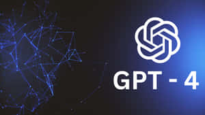 GPT-4 標誌在深藍色背景上帶有發光的藍色網絡線條。 — Pixel 4 壁紙