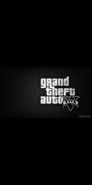 深色紋理背景上的 Grand Theft Auto V 遊戲標誌 — 18:9 壁紙