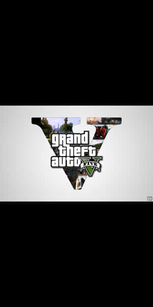 由遊戲截圖製成的 Grand Theft Auto V 標誌。 — Pixel 3 壁紙