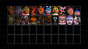 自訂夜晚選擇畫面，顯示 Five Nights at Freddy's 的機械人角色。 — 佛萊迪的五夜驚魂 安全漏洞 壁紙