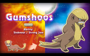 Gumshoos 寶可夢從小型進化為大型，背景熾熱且星光燦爛。 — 高清 壁紙