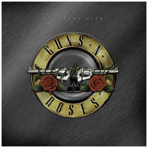 Guns N Roses 樂隊標誌，帶有左輪手槍和玫瑰，金屬質感。 — 標誌 壁紙