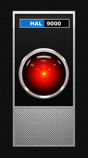 金屬電腦面板中 HAL 9000 的紅色發光眼睛。 — 機器人 壁紙